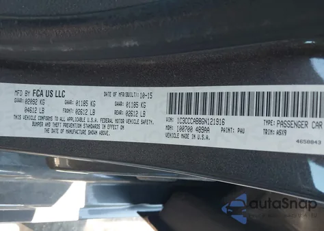 2016 Chrysler 200 Limited from USA, damaged, VIN 1C3CCCAB8GN121916